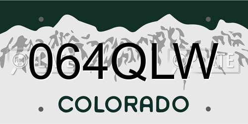 064QLW Colorado License Plate