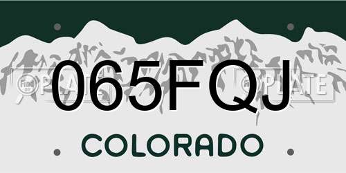 065FQJ Colorado License Plate