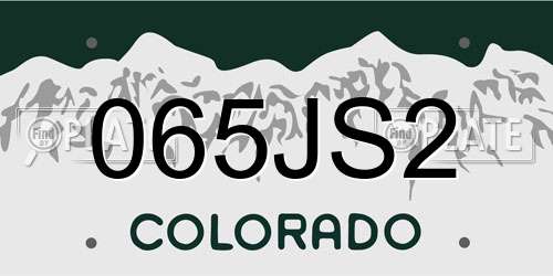065JS2 Colorado License Plate