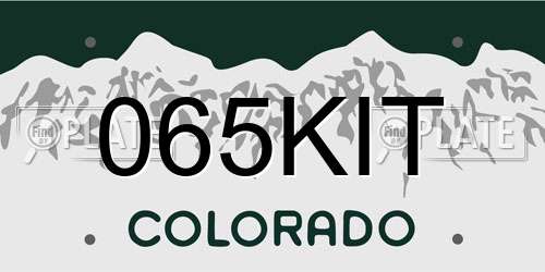 065KIT Colorado License Plate