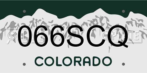 066SCQ Colorado License Plate