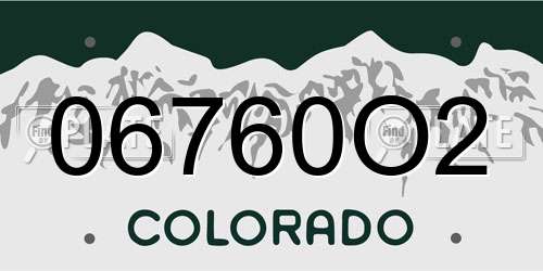 06760O2 Colorado License Plate