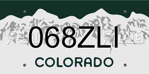 068ZLI Colorado License Plate