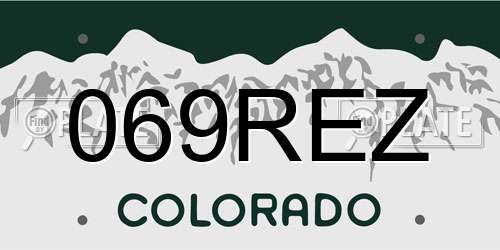 069REZ Colorado License Plate