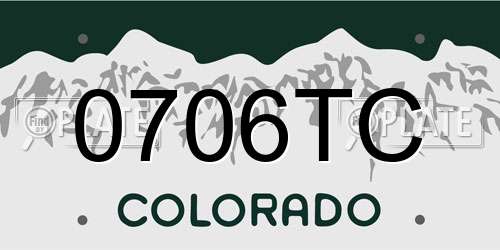 0706TC Colorado License Plate