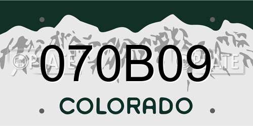 070B09 Colorado License Plate