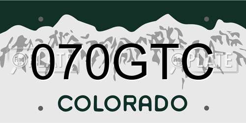 070GTC Colorado License Plate