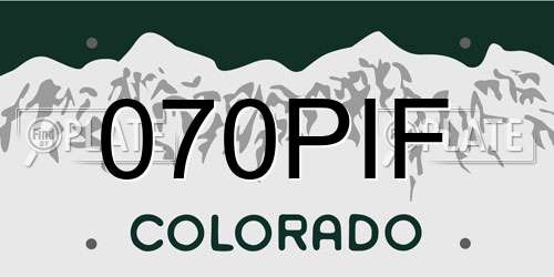 070PIF Colorado License Plate