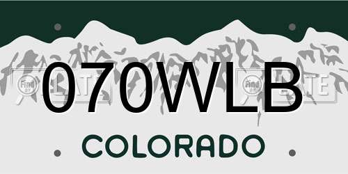 070WLB Colorado License Plate