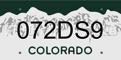 072DS9 Colorado License Plate