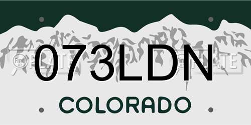 073LDN Colorado License Plate