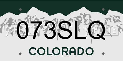 073SLQ Colorado License Plate