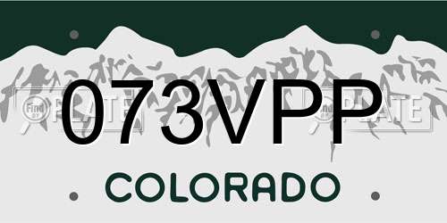 073VPP Colorado License Plate