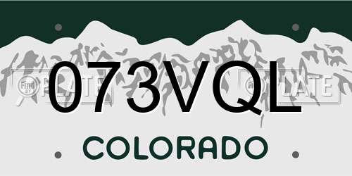 073VQL Colorado License Plate