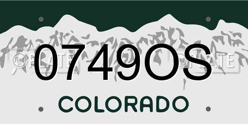 0749OS Colorado License Plate