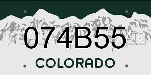 074B55 Colorado License Plate
