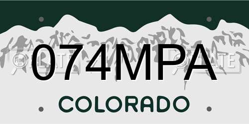 074MPA Colorado License Plate