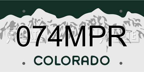 074MPR Colorado License Plate