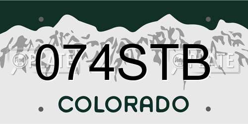 074STB Colorado License Plate