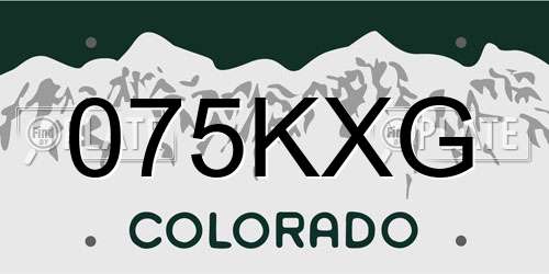 075KXG Colorado License Plate