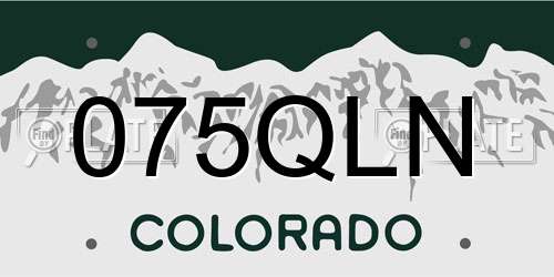 075QLN Colorado License Plate