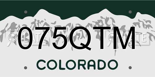 075QTM Colorado License Plate