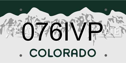 076IVP Colorado License Plate