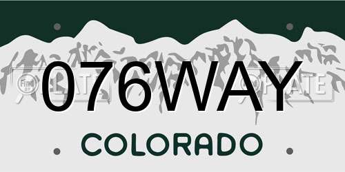 076WAY Colorado License Plate