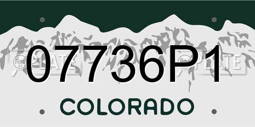 07736P1 Colorado License Plate
