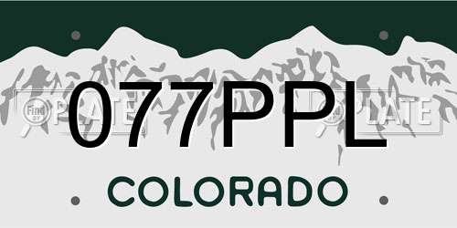 077PPL Colorado License Plate