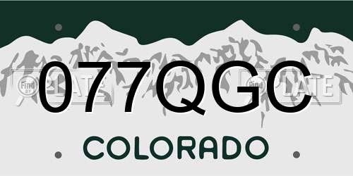 077QGC Colorado License Plate