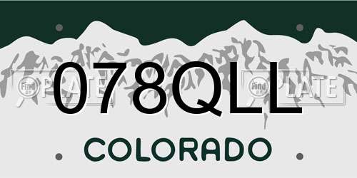 078QLL Colorado License Plate