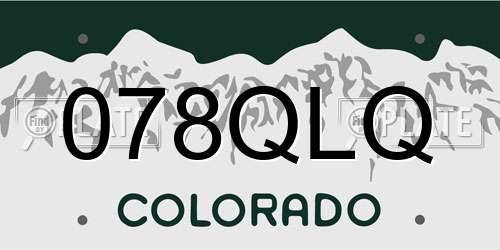 078QLQ Colorado License Plate