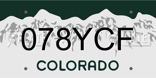 078YCF Colorado License Plate