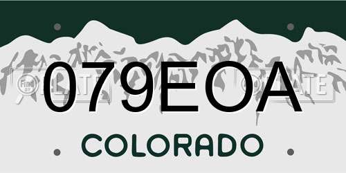 079EOA Colorado License Plate