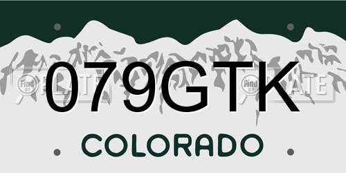 079GTK Colorado License Plate