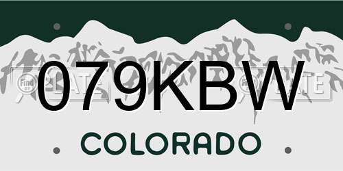 079KBW Colorado License Plate