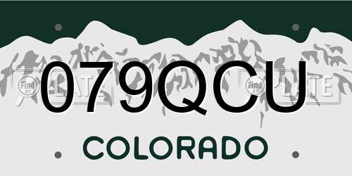 079QCU Colorado License Plate