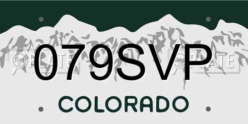 079SVP Colorado License Plate