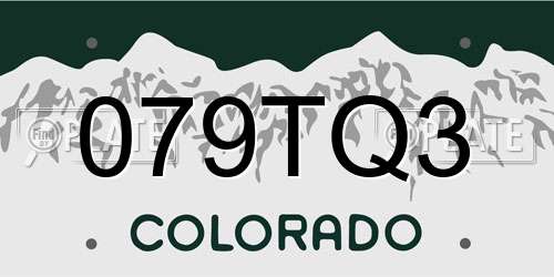 079TQ3 Colorado License Plate