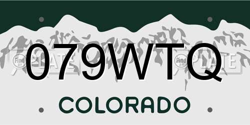 079WTQ Colorado License Plate