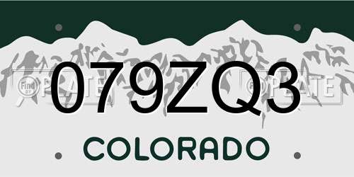 079ZQ3 Colorado License Plate