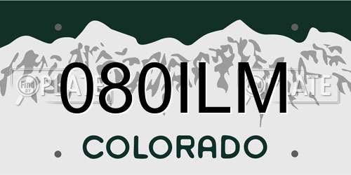 080ILM Colorado License Plate