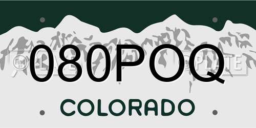 080POQ Colorado License Plate