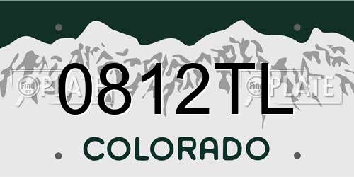 0812TL Colorado License Plate