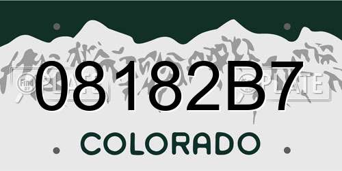 08182B7 Colorado License Plate