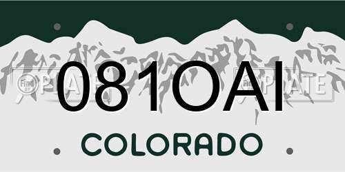 081OAI Colorado License Plate