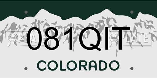 081QIT Colorado License Plate