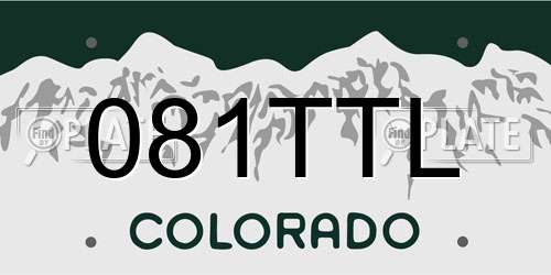 081TTL Colorado License Plate