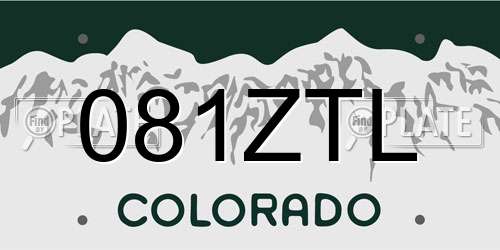 081ZTL Colorado License Plate